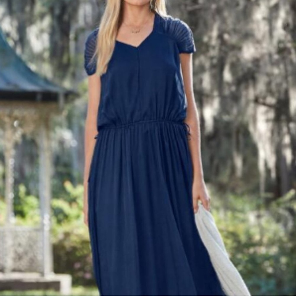 Sundance "Gossamer Dreams" collection silk dress in Navy Blue feminine wedding - Picture 9 of 9